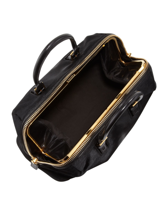 Sort taske af kalveskind